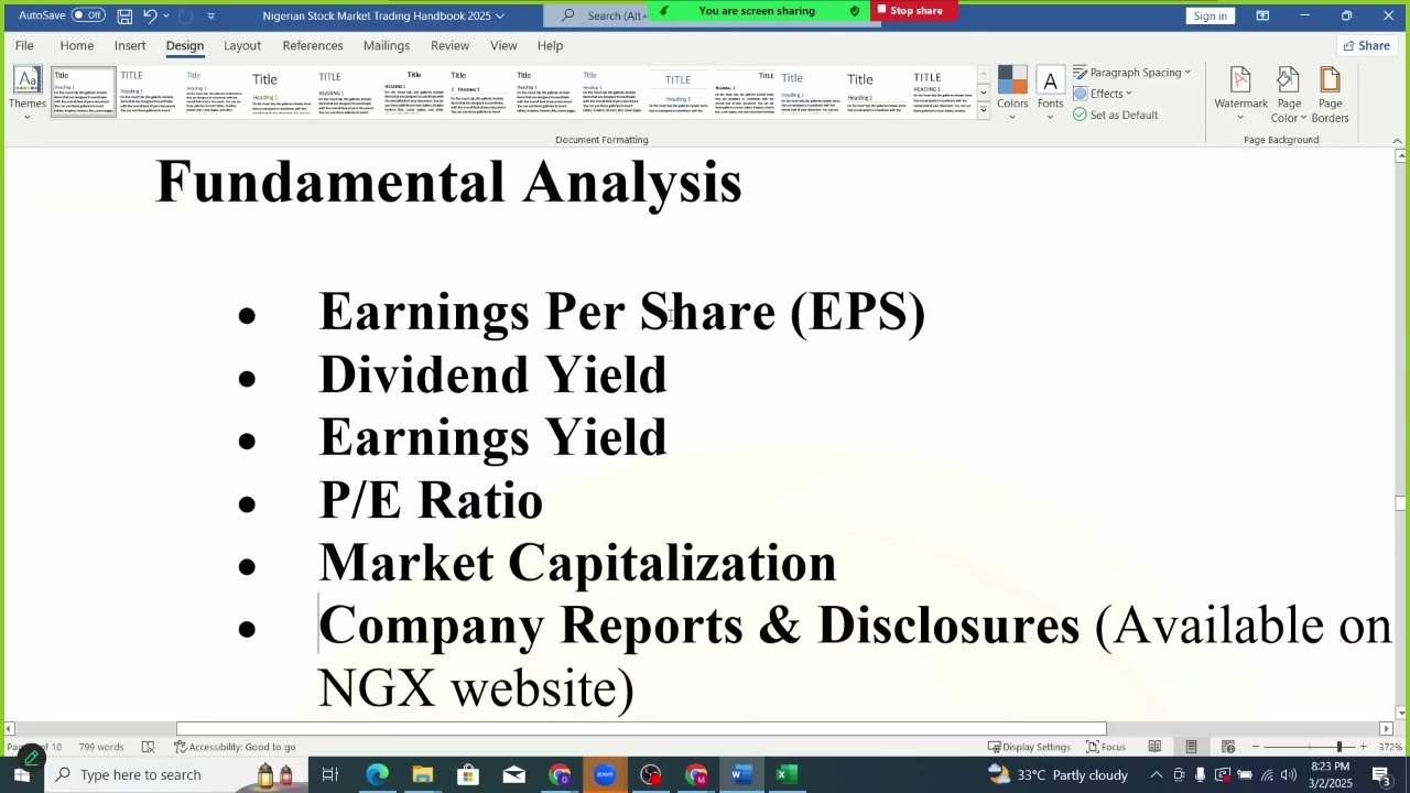 Fundamental Analysis of the Nigerian Stock Market