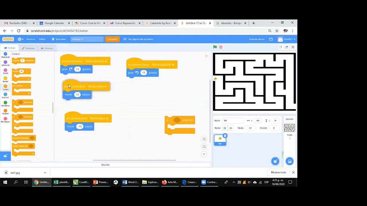 Crea un laberinto usando Scratch