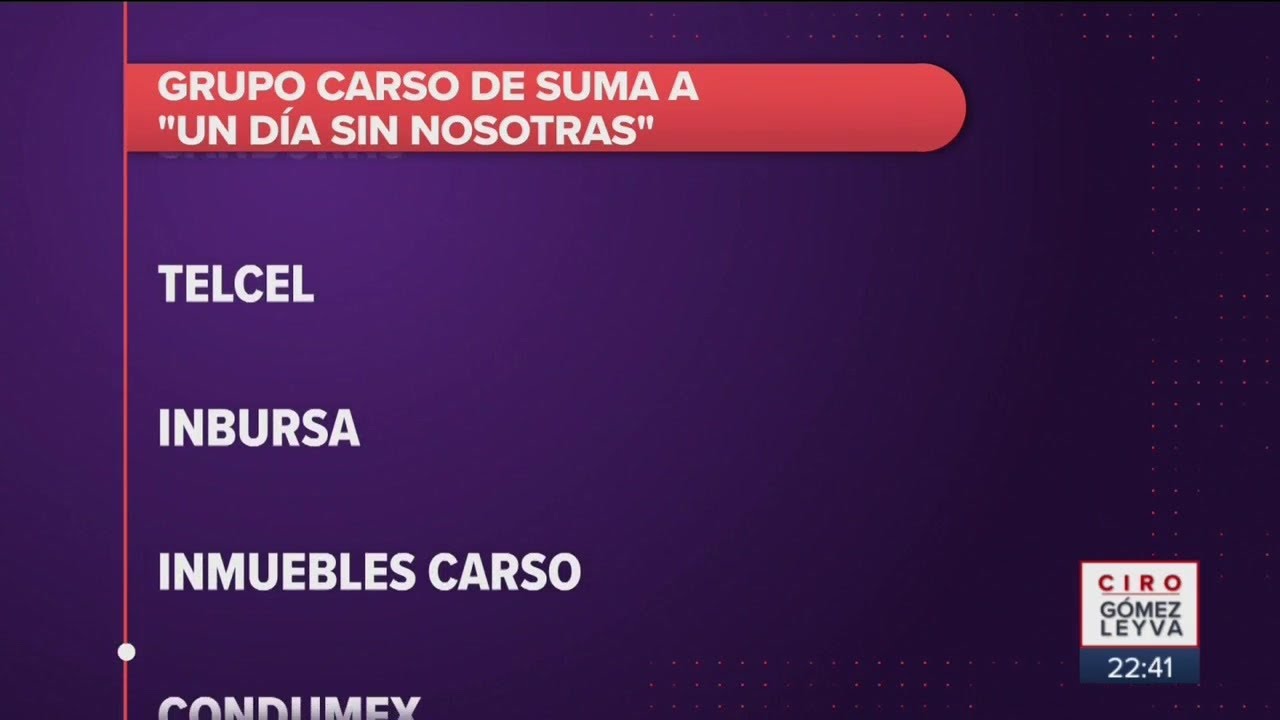 Grupo Carso se suma al paro de mujeres | Noticias con Ciro G&oacute;mez Leyva