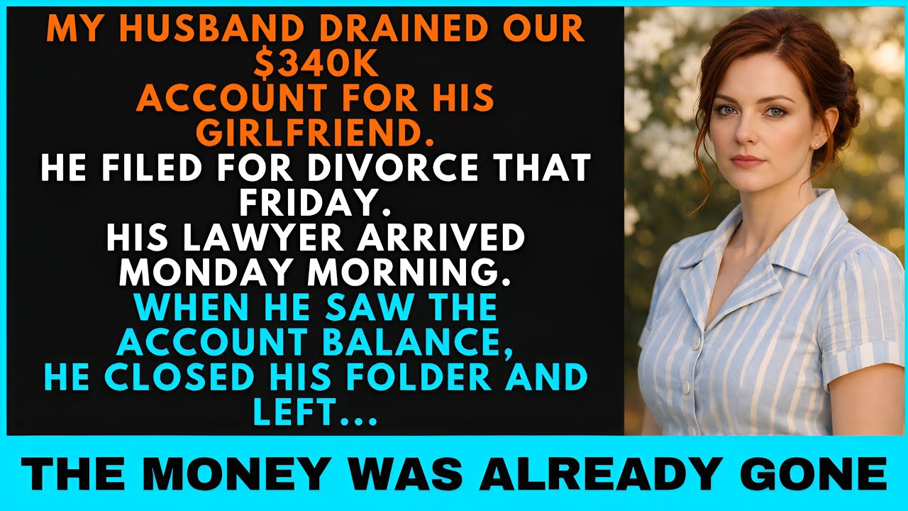 My Husband Drained Our $340K Account For His Girlfriend — His Lawyer Closed His Folder And Left