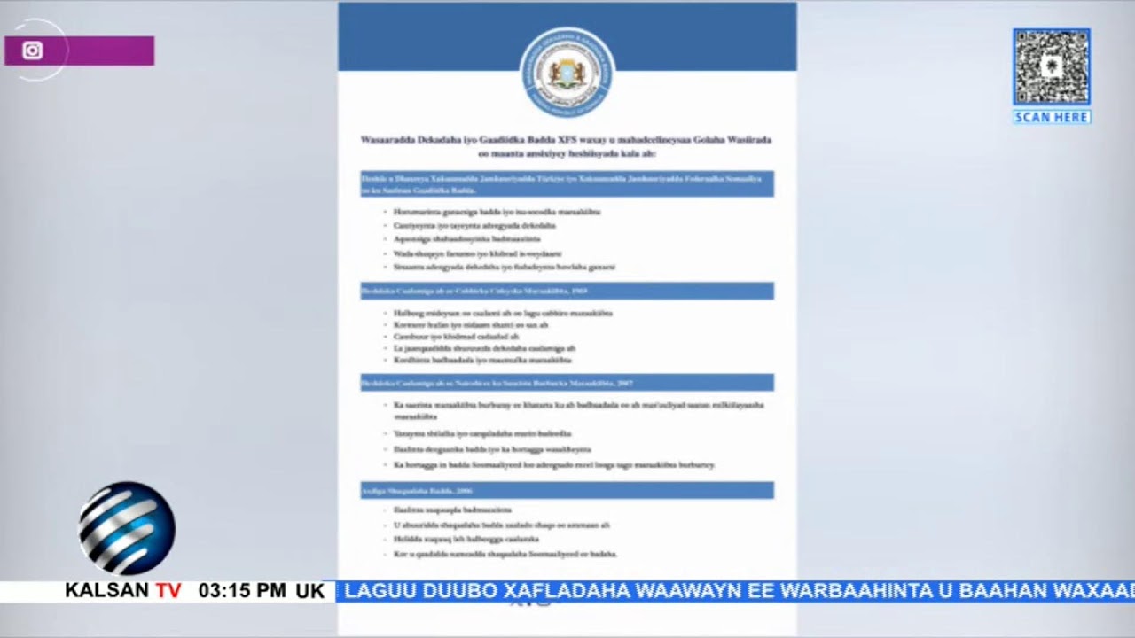 Barnaamijka Maxaa Ku Dhaafay Telefishinka Kalsan Tv 05-02-2026