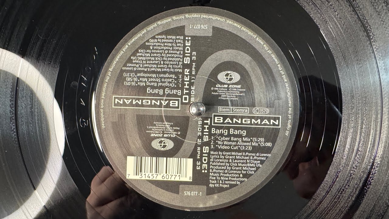 Bangman Feat. Laurent – Bang Bang (Cyber Bang Mix) - Club Zone – 576 077-1 (1996)