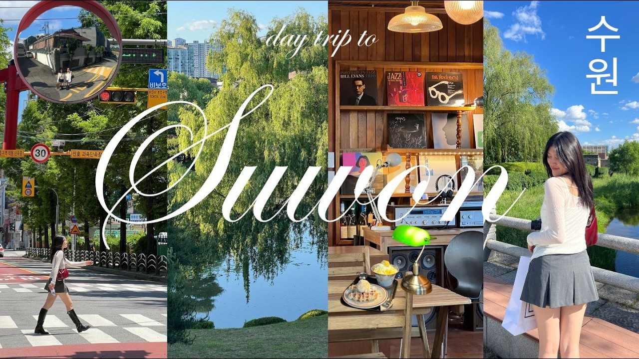 day trip to Suwon ‧₊˚❀༉‧₊˚. aesthetic cafes, corn bingsoo, starfield library, hwaseong fortress