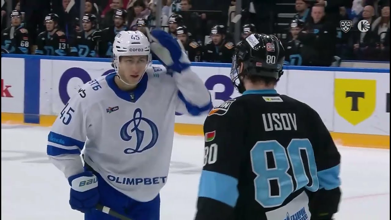⚠️ГРУБОСТЬ⚠️ Сергей Кузнецов (Динамо Минск) и Антон Слепышев (Динамо) получили 2 минуты за грубость