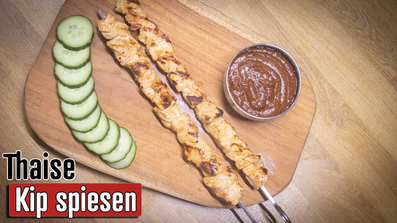 Thaise Kip spiesen met zelfgemaakte pindasaus! - NasQ BBQ
