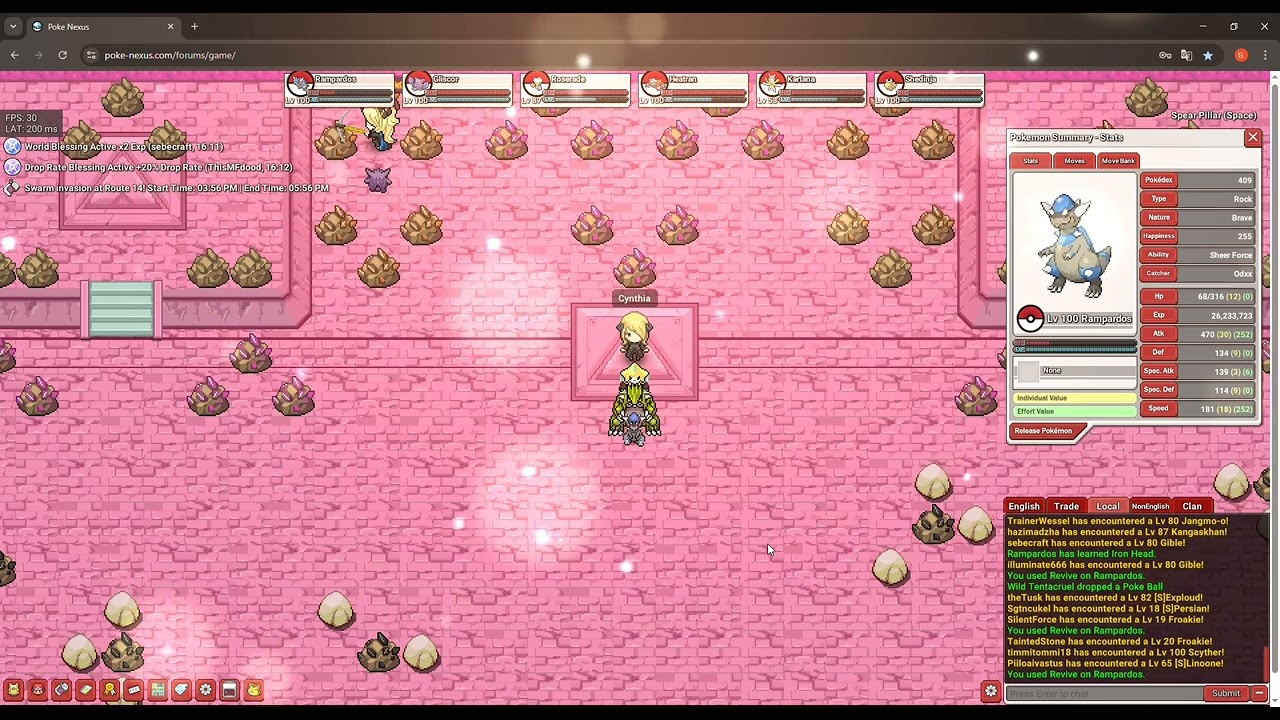 Farming Rampardos in Palkia 