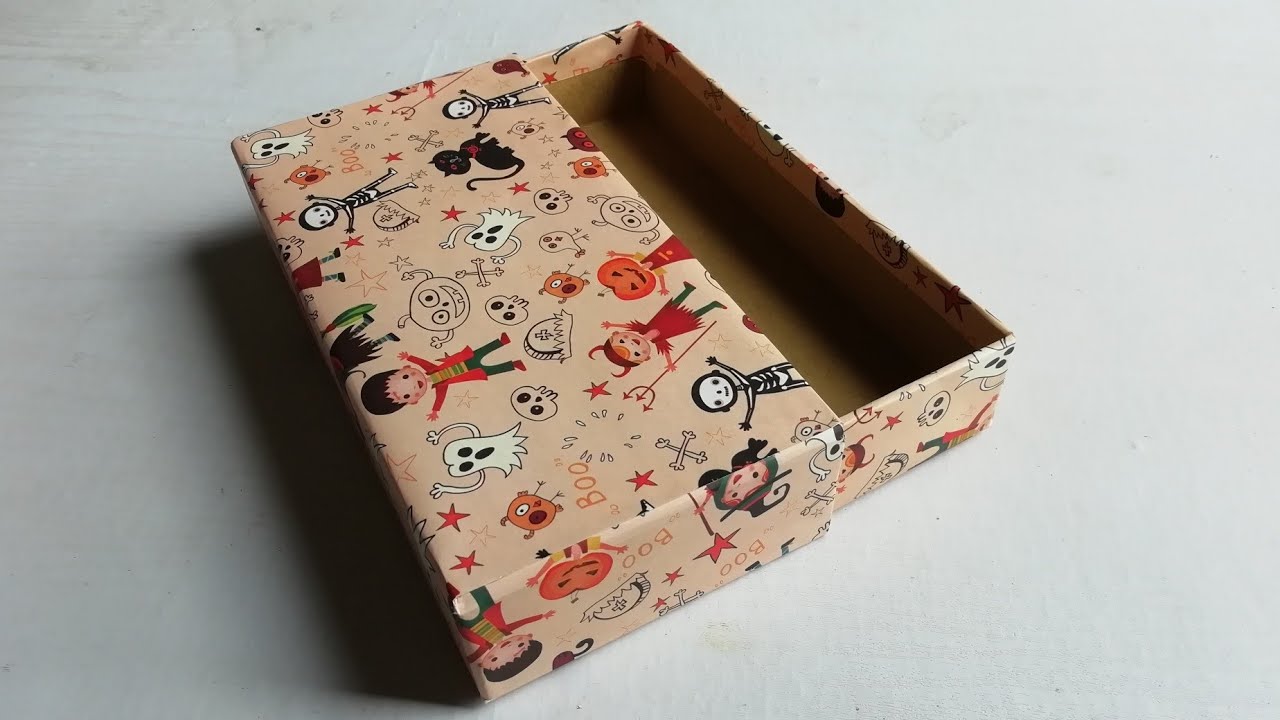 CARA MEMBUAT KOTAK PENSIL DARI KARTON DAN KERTAS KADO || DIY PENCILCASE