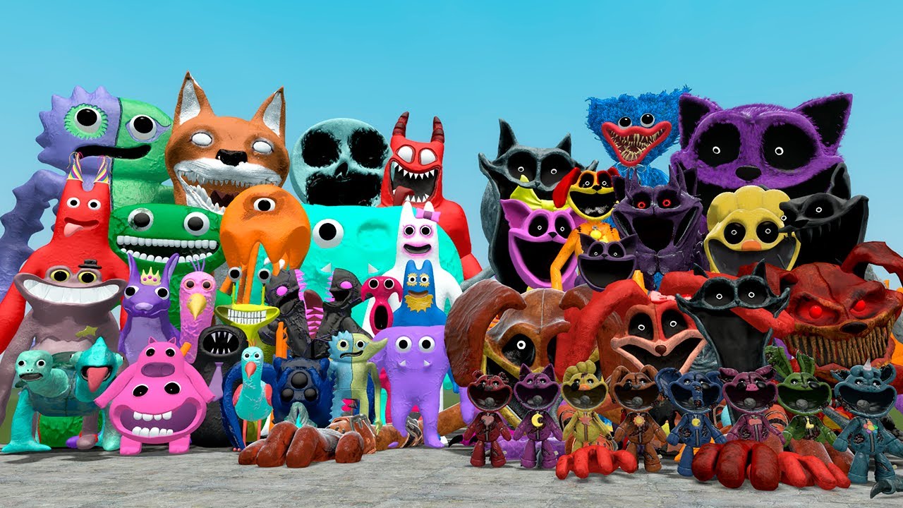 NEW GARTEN OF BANBAN 8 FAMILY VS POPPY PLAYTIME CHAPTER 3 CHARACTERS in Garry's Mod!