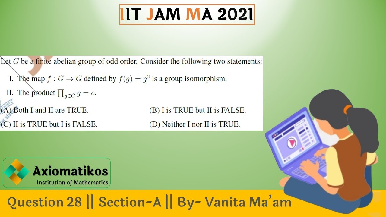 Question 28 | IIT JAM 2021| Section-A | Mathematics | By Vanita Ma'am