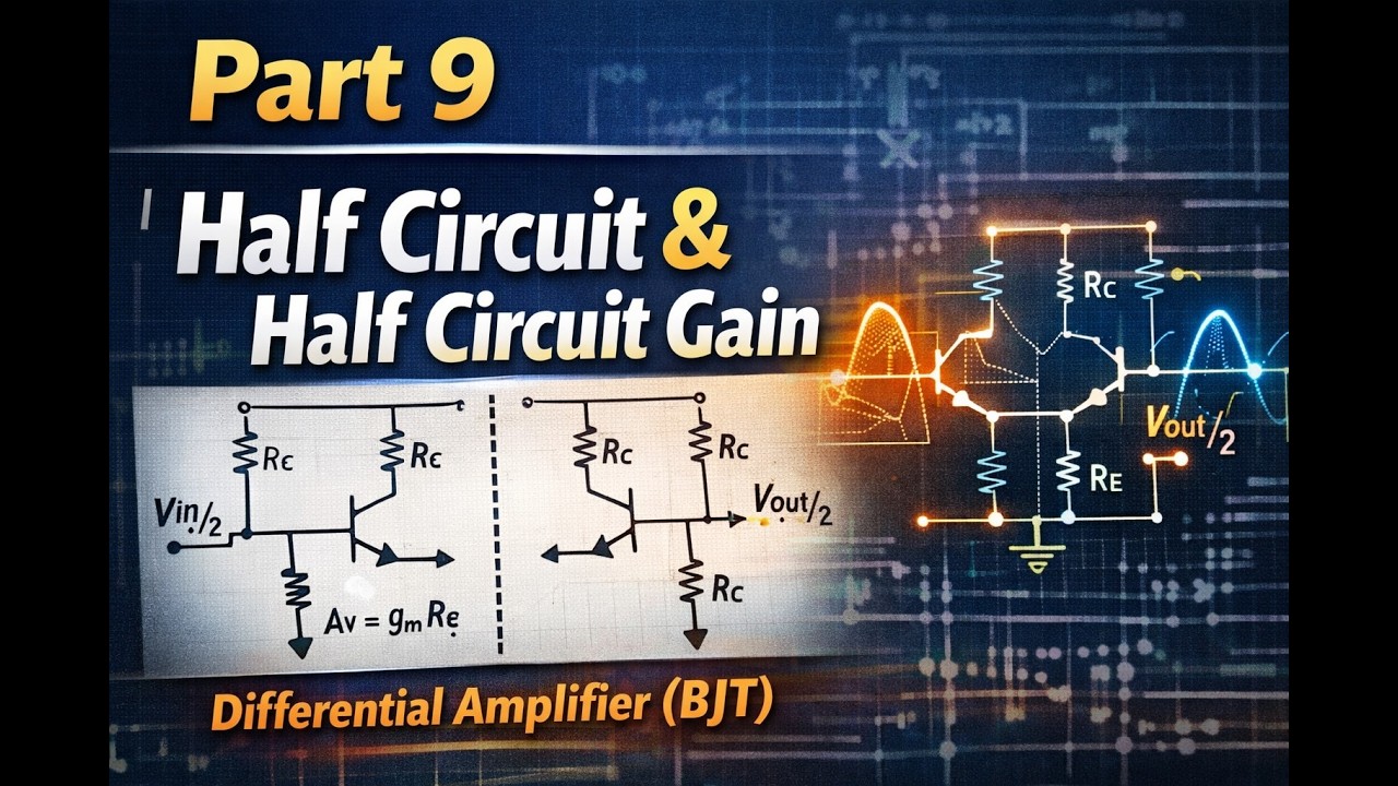 Part 9 |Half circuit and half circuit gain and differential amplifier (BJT) \