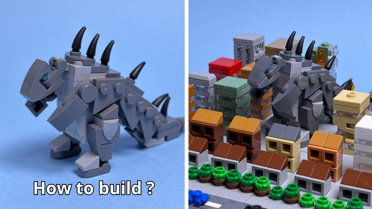 I'm building a mini LEGO Godzilla that's destroying the city
