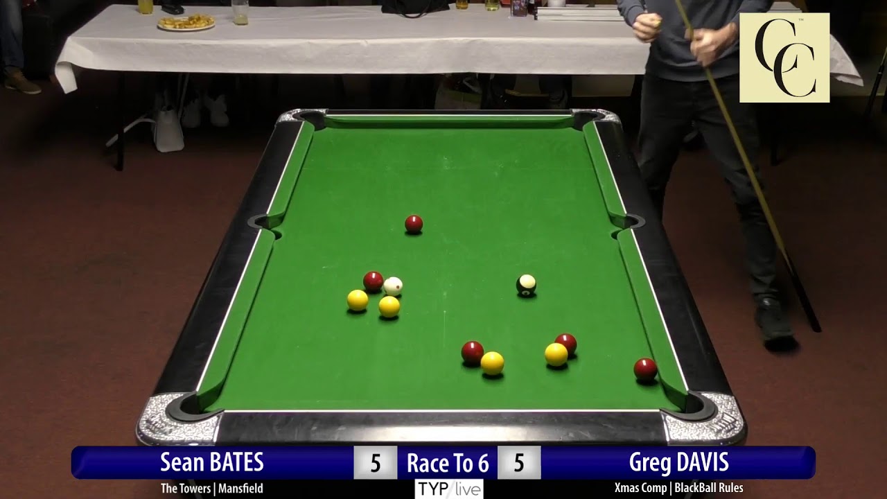 Sean Bates vs Greg Davis | Race To 6 | The Towers Xmas Comp Blackball 8 Ball Pool