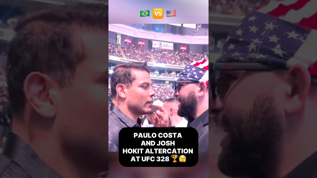 Things getting heated between Josh Hokit ans Paulo Costa in Jersey at UFC 328 😤🤯