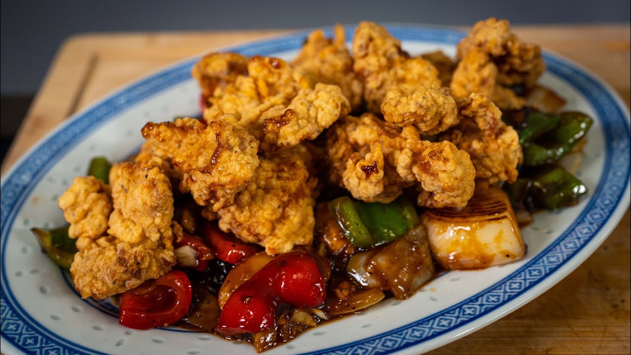 Gebackenes Schwein mit Gemüse | Wie im Chinarestaurant