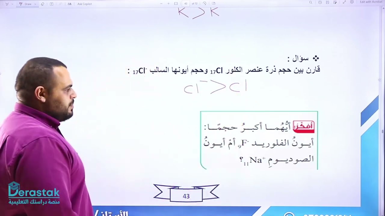 الخصائص الدورية للعناصر ج2 || كيمياء الصف العاشر || محمد كلوب