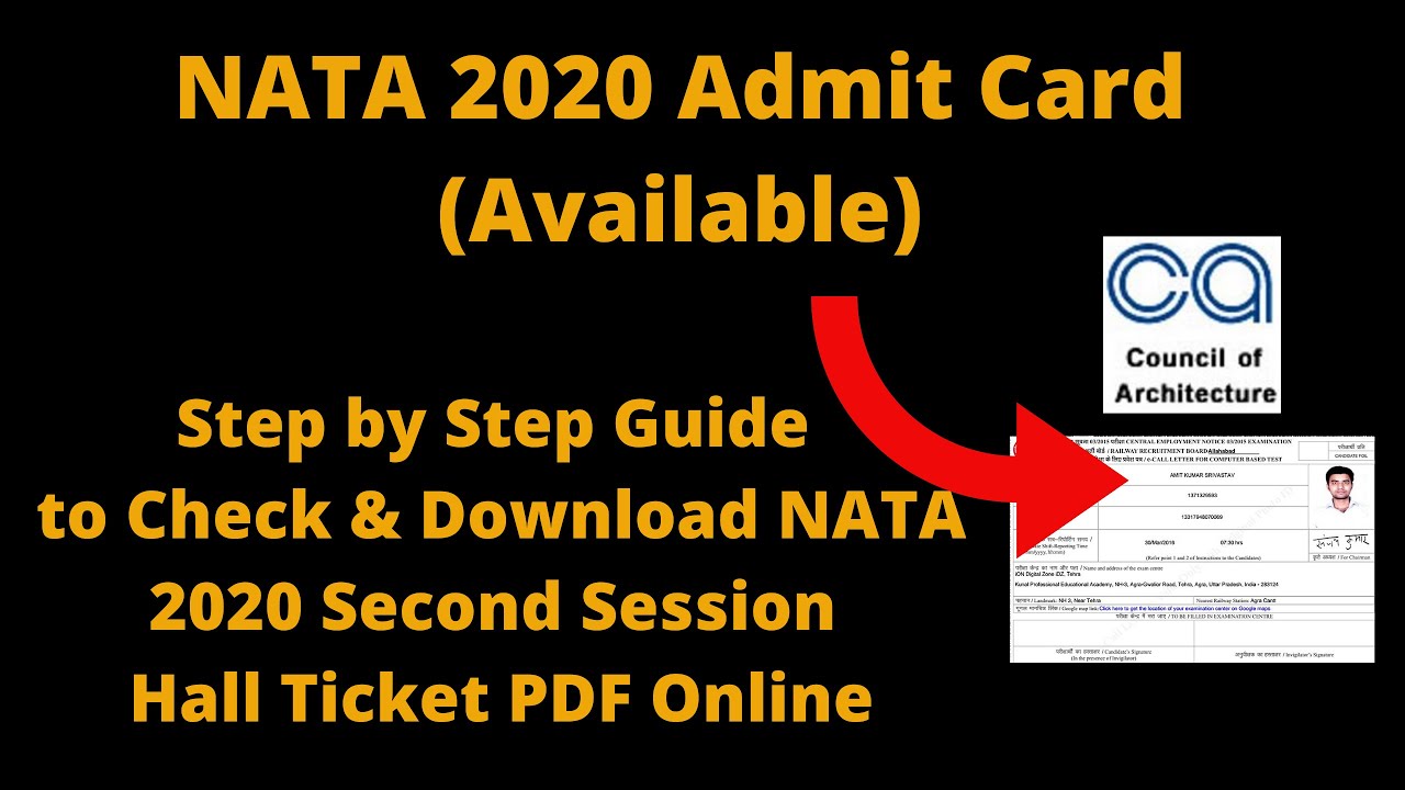 NATA 2020 Admit Card (Out) - How to Download NATA 2020 2nd Session Hall Ticket[Link Open]Live Update