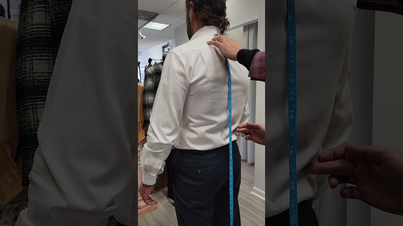 Custom suit back waist length measurement