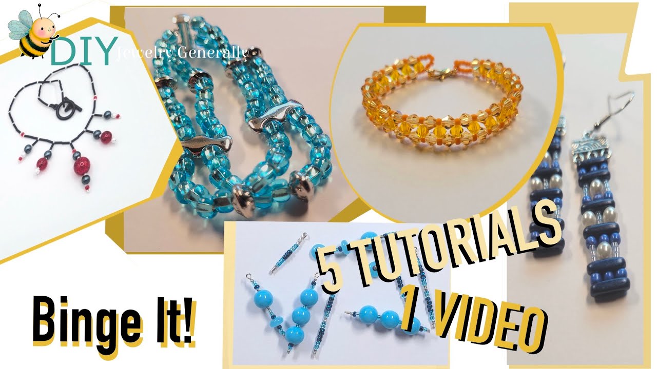 Binge Beading! | 5 DIY Jewelry Ideas to Make | Mix & Match Earrings, Bracelets & Necklace |  Easy!