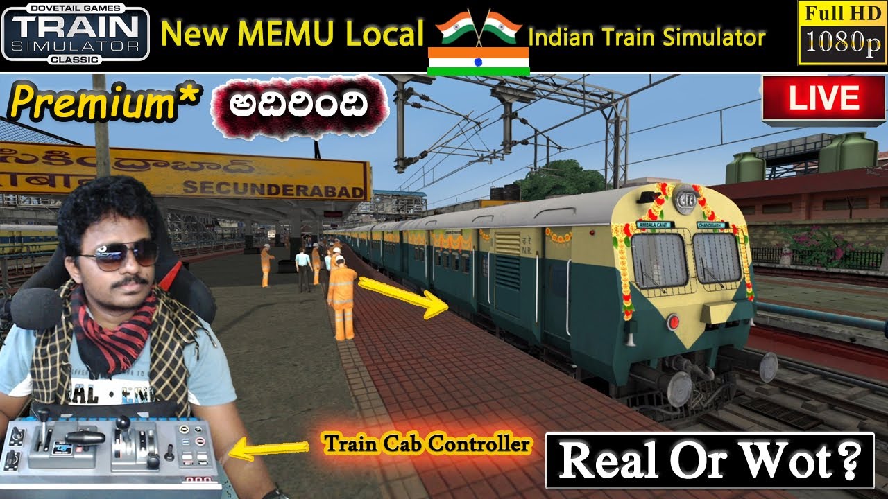 New MEMU Train Secunderabad To Warangal Realistic Indian Train Game 🔴 LIVE | Train Simulator Classic