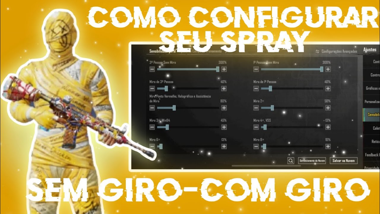 COMO CONFIGURAR O SEU SPRAY NO PUBG MOBILE COM GIRO OU SEM GIRO