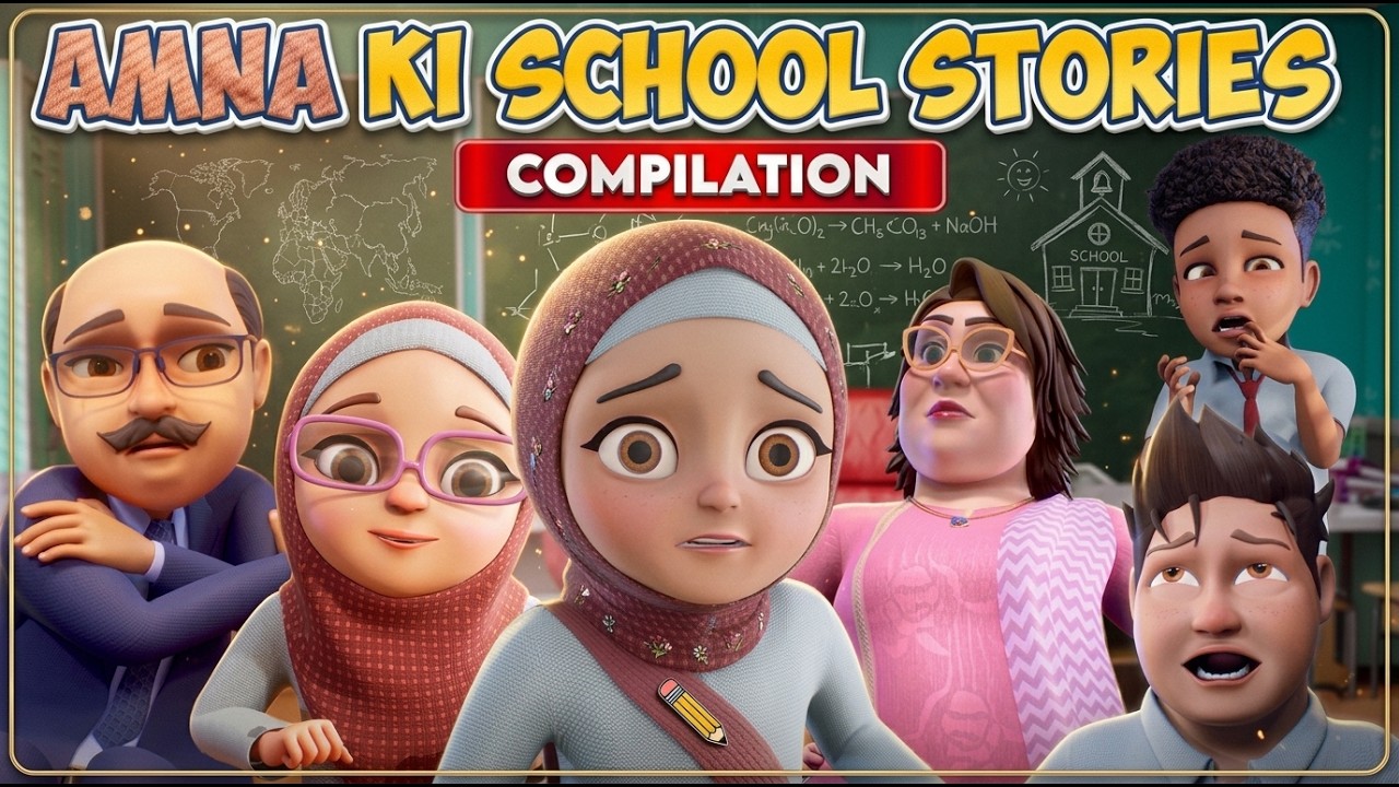 AMNA KI SCHOOL STORIES | Compilation | Kaneez Amna Aur Sara Cartoon Series Islamic Cartoon