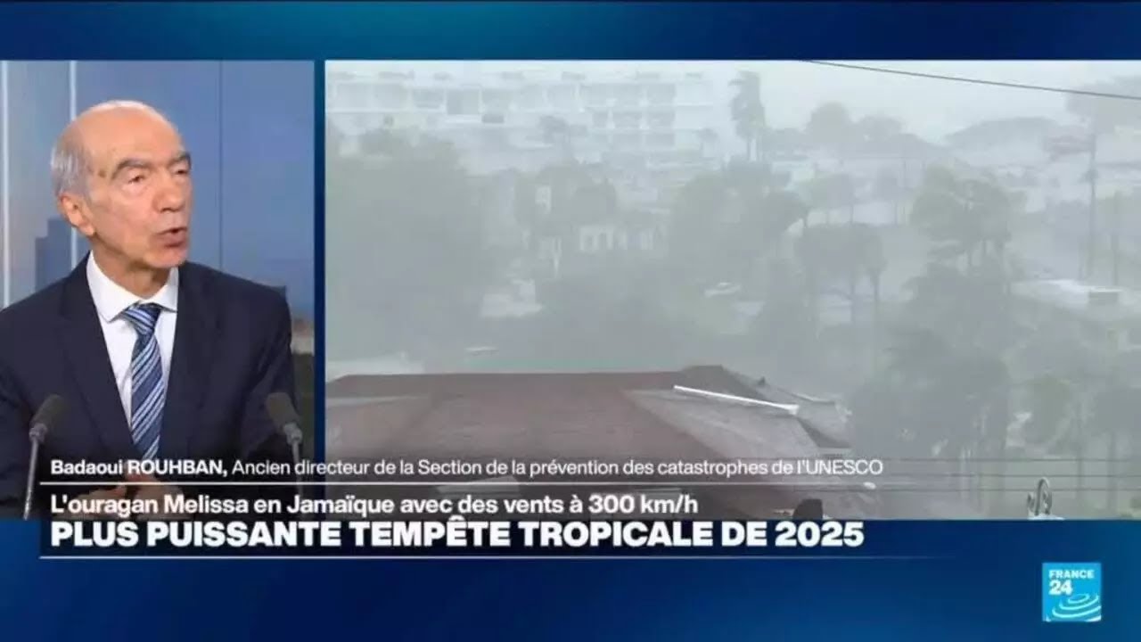 L'ouragan Melissa en Jama&iuml;que, la plus puissante temp&ecirc;te tropicale de 2025 &bull; FRANCE 24
