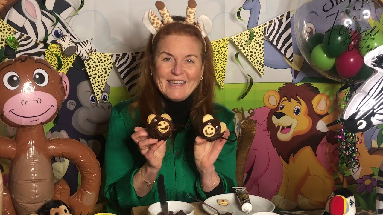 Sarah Ferguson making Monkey Cupcakes