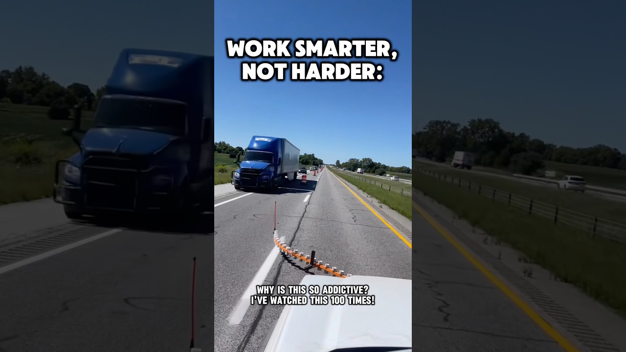 The most satisfying job in construction #truckdriver #roadwork #barrier #highway