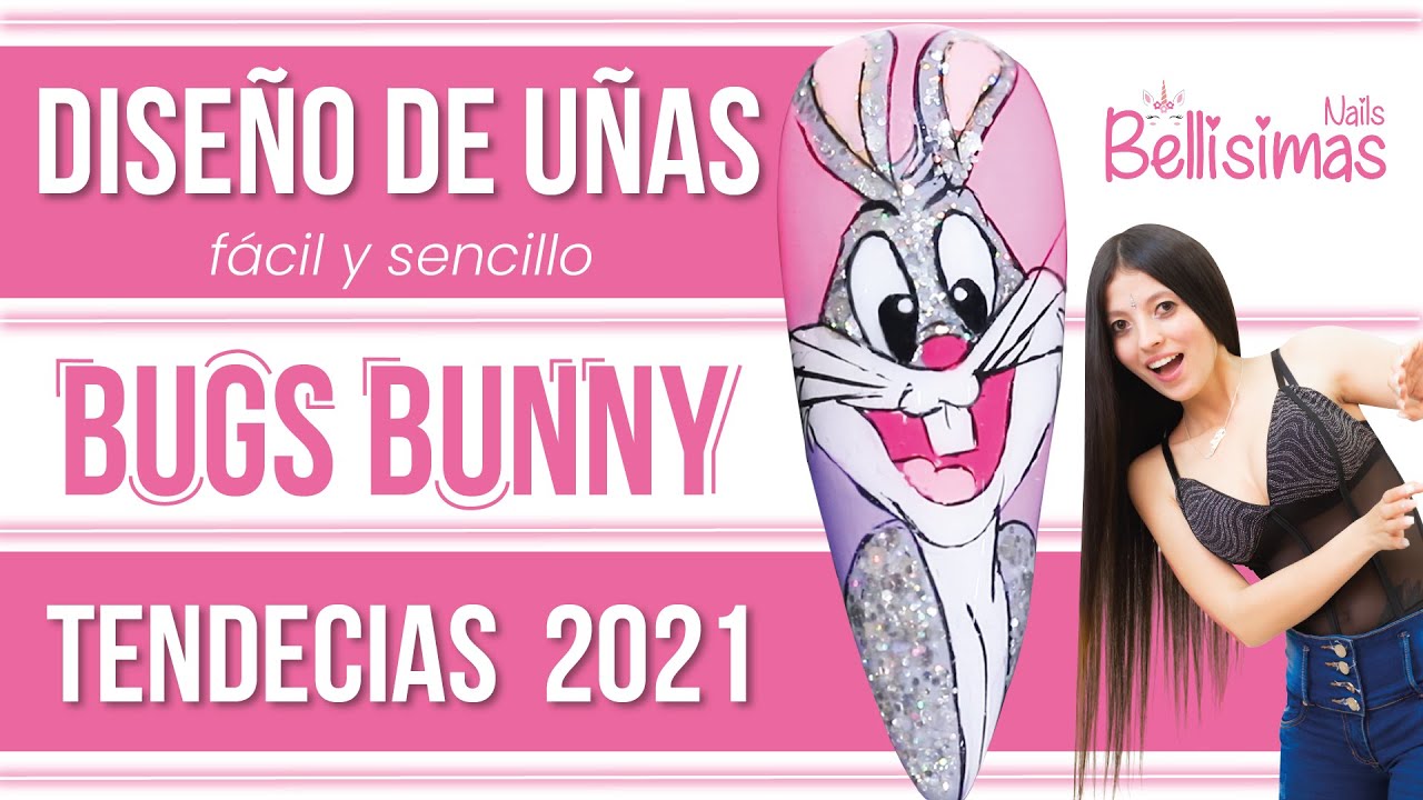 Uñas decordas Bugs Bunny, aprende a decorar uñas paso a paso uñas looney tunes🦄- Diseño Bugs Bunny🐰