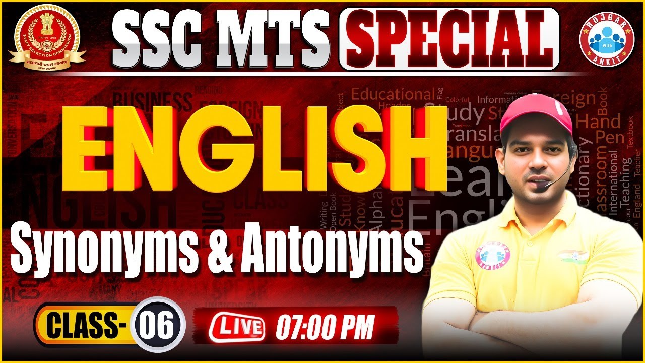 SSC MTS English Classes 2024 | Synonyms and Antonyms in English SSC MTS | MTS English By Sanjeev Sir