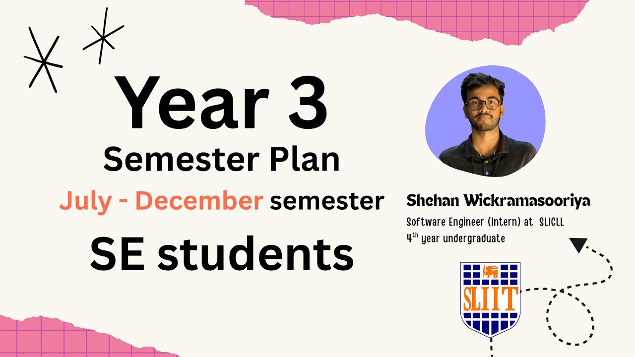 SLIIT Software Engineering - Year 3 Semester 2 Advices from Shehan