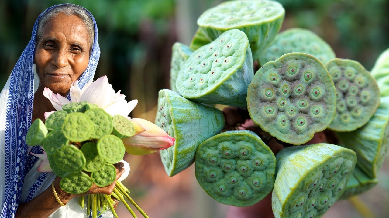 LOTUS SEEDS RECIPE !!! Collect Lotus Seeds from Lotus Pond and Cooking by our Grandmother