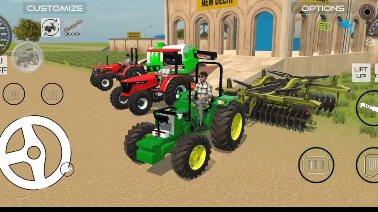 JHONDEAR🚜 MHINDRA POWER TRRK JHOTA TACTUR KALTI ROTAVETAR PLAU FARMING 3D GAMING VIDEO #viralvideo​