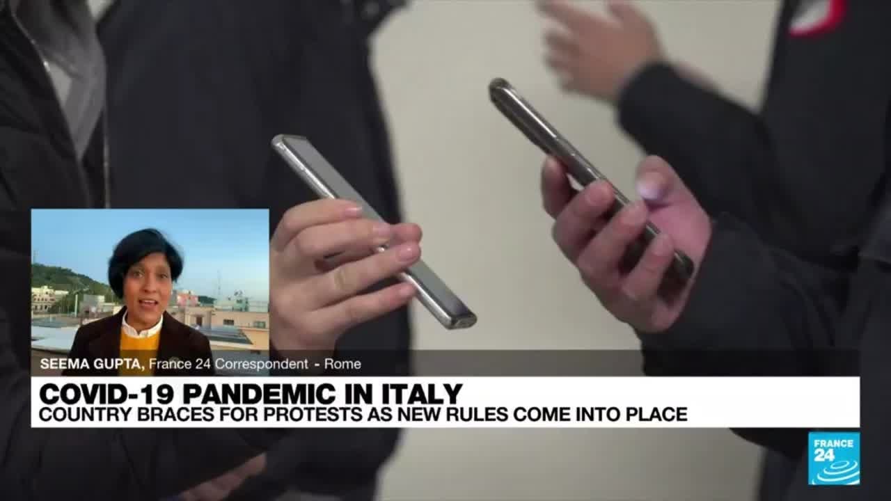 Covid-19 in Italy: Country braces for protests as new rules come into place &bull; FRANCE 24 English