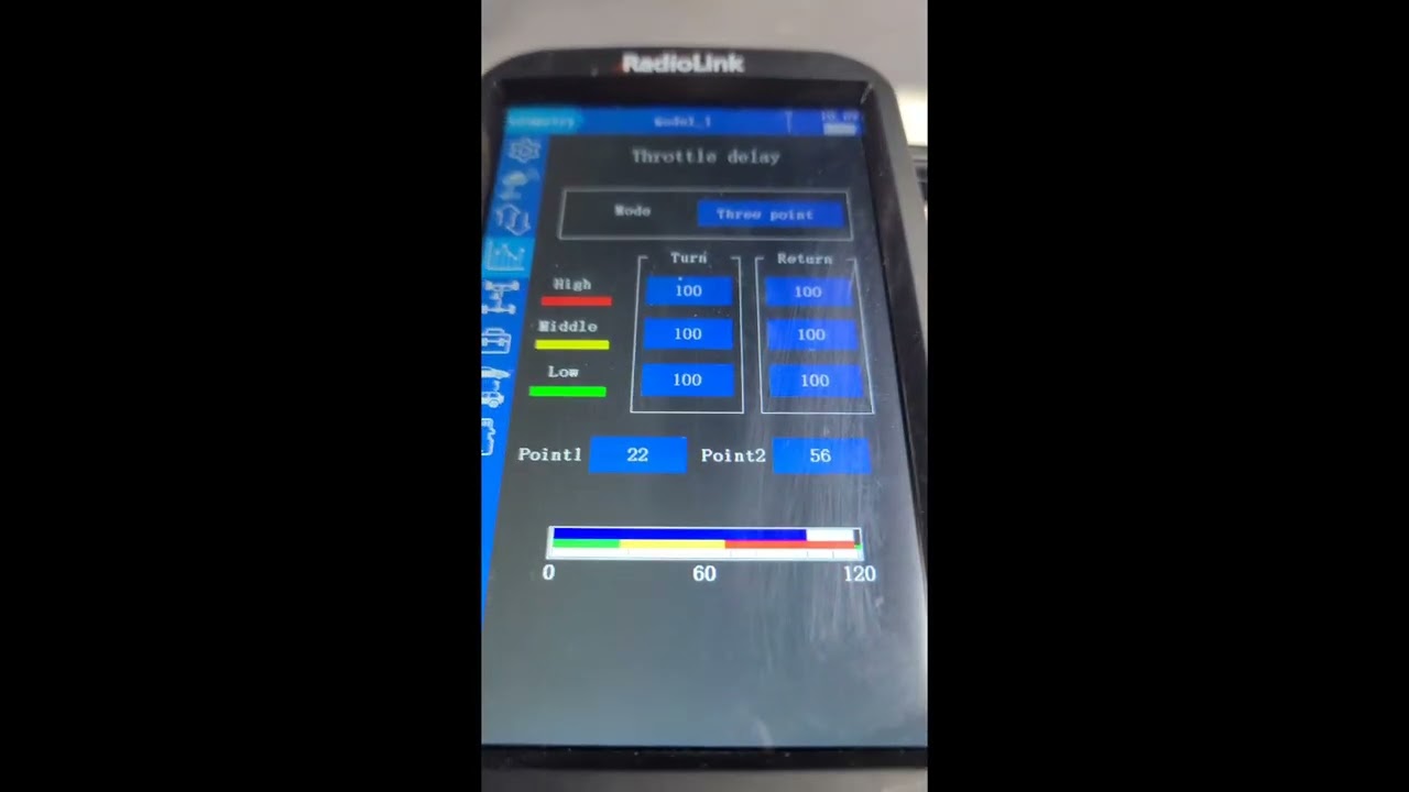 radiolink rc8x - throttle curve -throttle delay