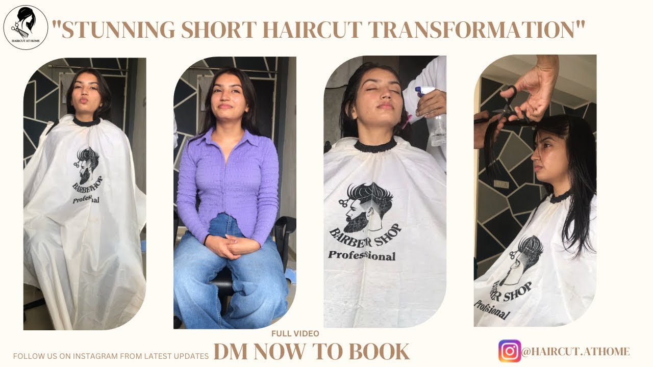 Stunning short haircut transformation full video #shorthaircut  #longtoshorthaircut  #bobhaircut