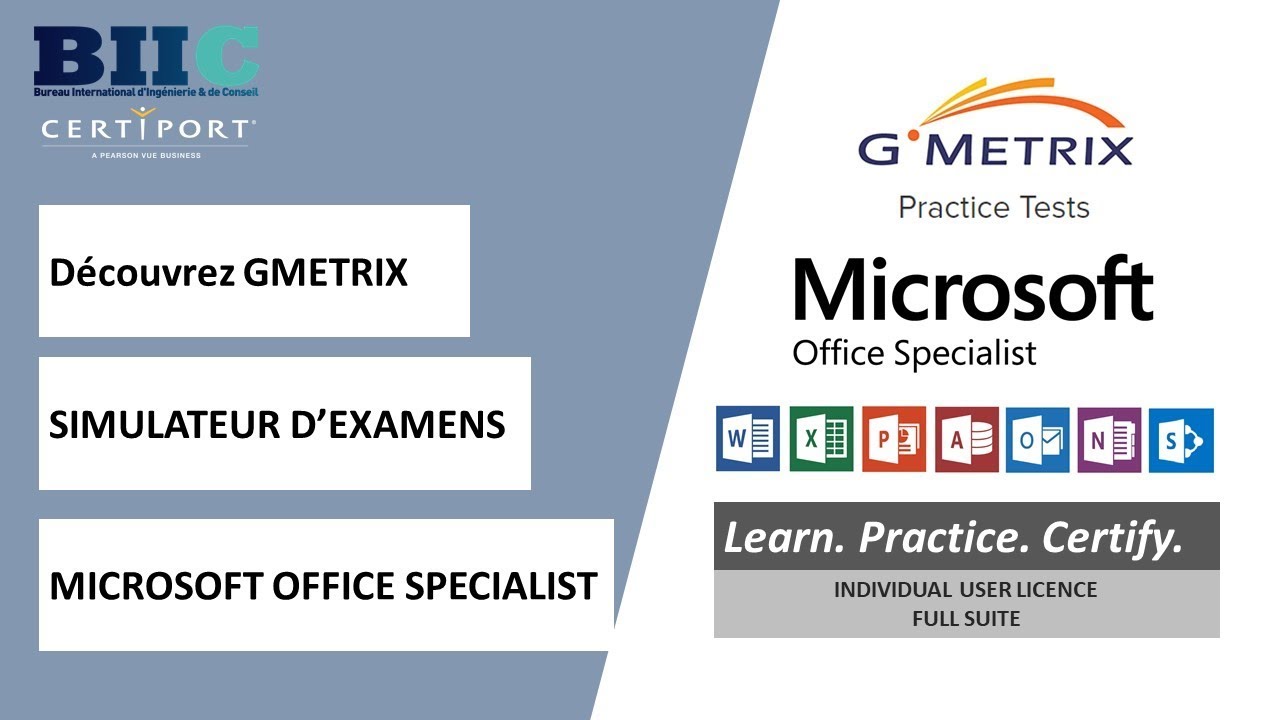 D&eacute;couvrez #GMETRIX Simulateur d'examens Microsoft Office Specialist