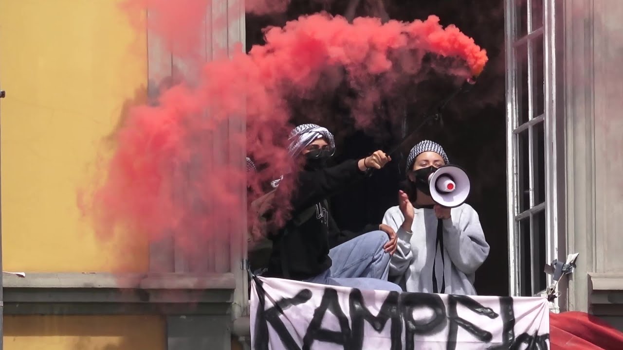Polizei räumt durch Pro-Palästina-Demonstranten besetzte Universität in Bonn am 12.06.24 + O-Töne