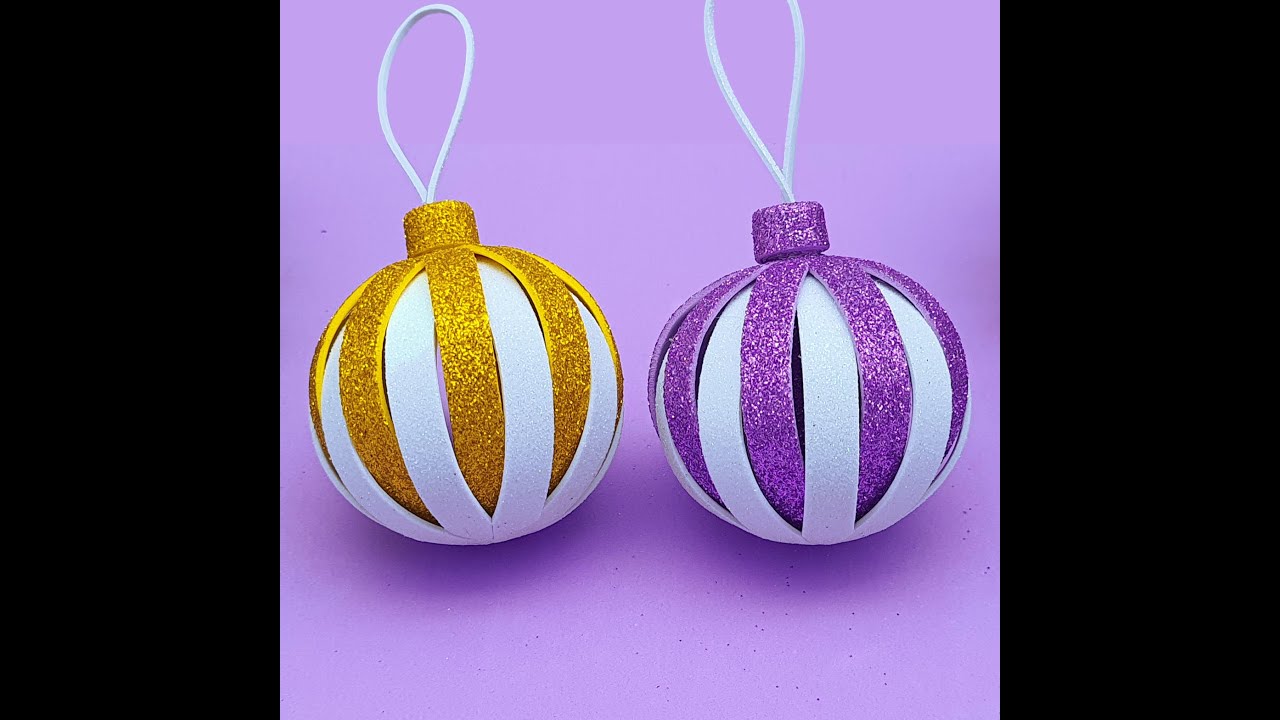 How To Make Beautiful Glitter Foam Sheet Christmas Balls | DIY Christmas Balls Using Foam Sheets 🌲❄