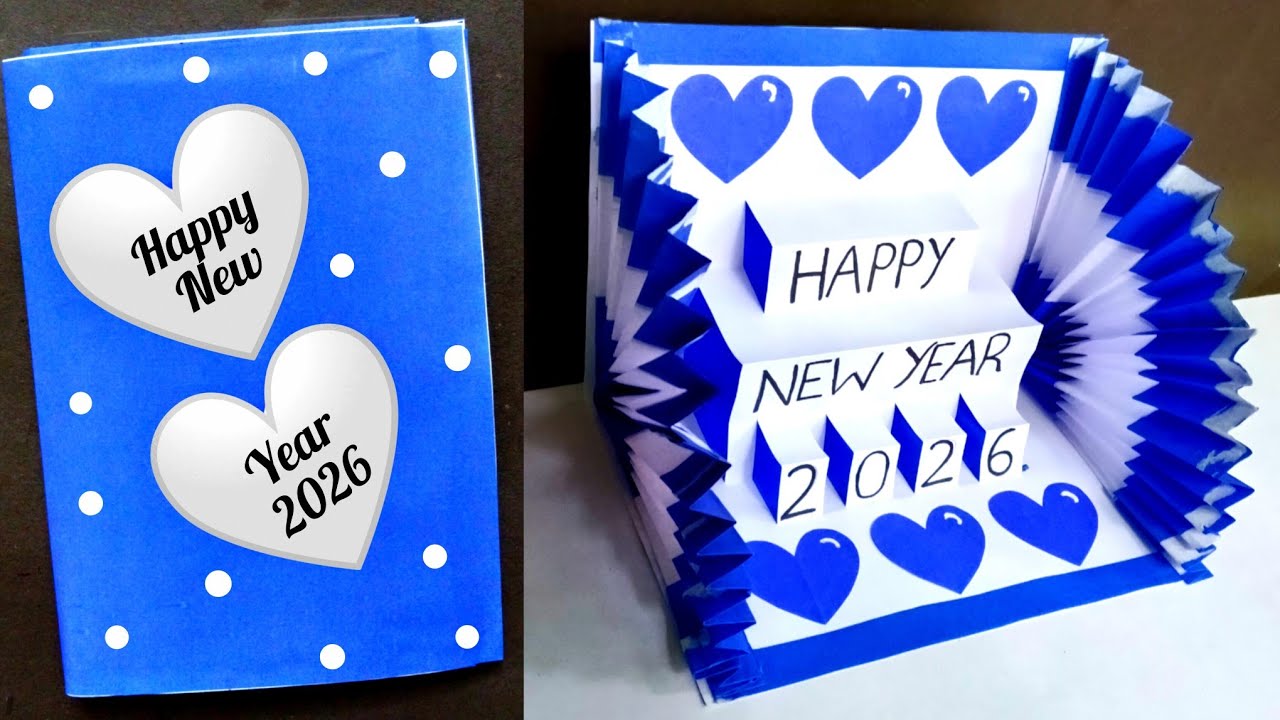DIY New Year Greetings Card 2026🎉 Handmade Card Ideas Easy / Happy New year Pop Up Card Idea