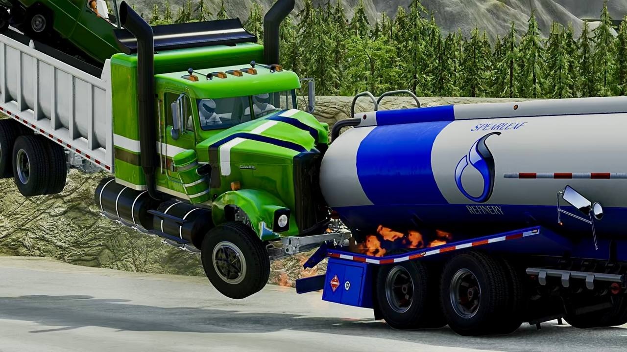 R.a.c.e : Epic Truck Race! Ambulance vs. Fire Truck – Massive Jumps & Crashes | BeamNG.drive ❗