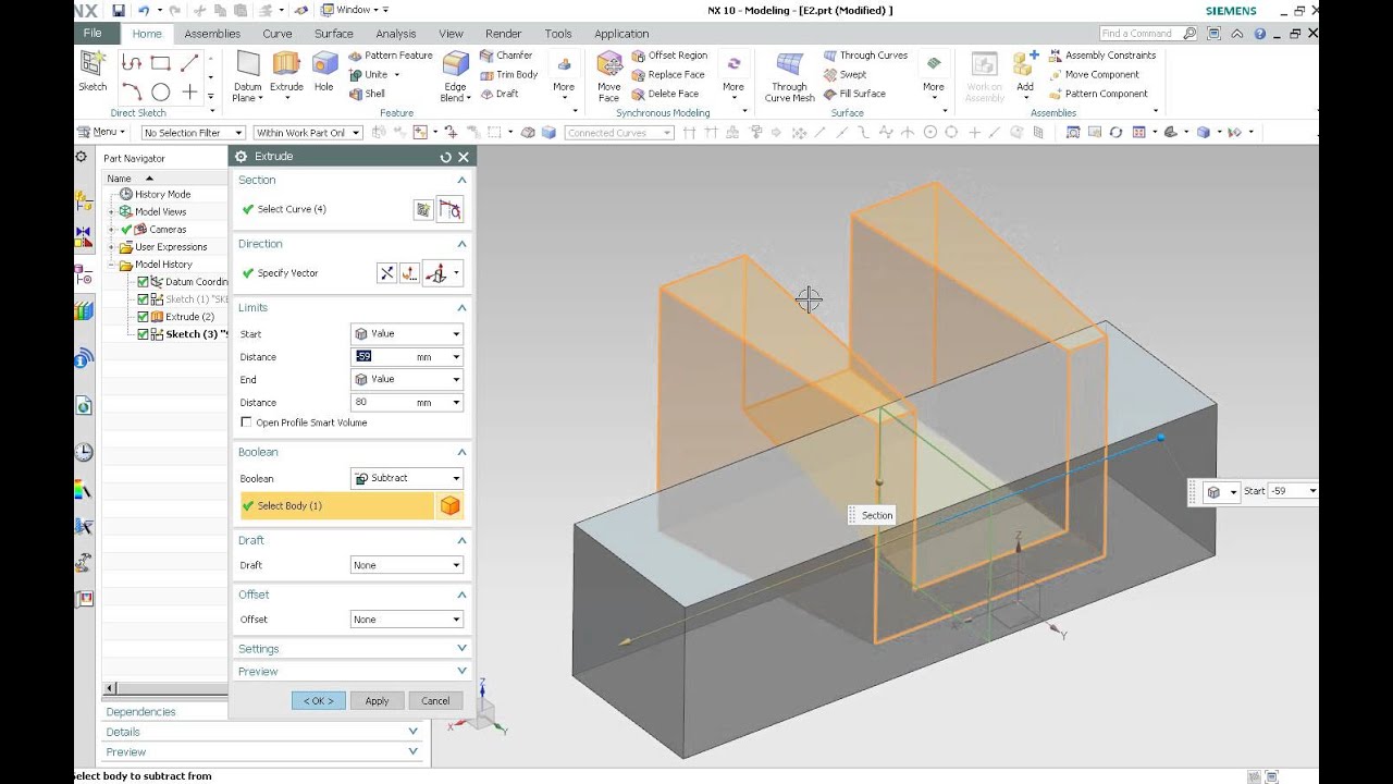 NX Tutorial - Extrusão e Revolução
