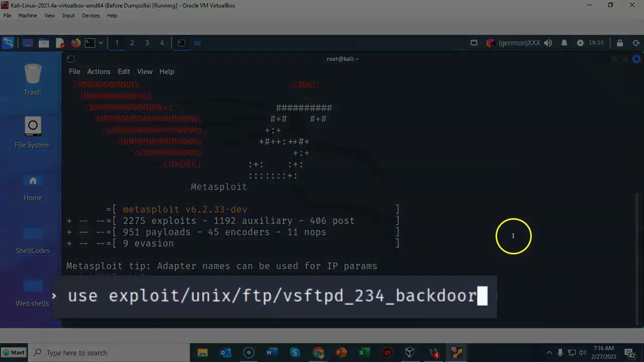 Exploiting VSFTPD v2 3 4 Using Metasploit