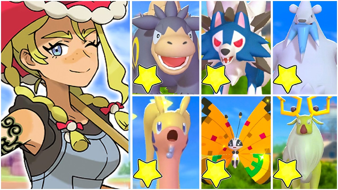 КОМАНДА ЧЕМПИОНОВ С SHINY-ПОКЕМОНАМИ &mdash; Camerupt, Lycanroc, Goodra, Vivillon, Wyrdeer, Beartic: На...