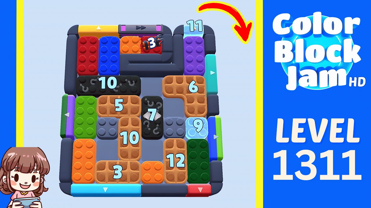 Color Block Jam Level 1311 Solution Walkthrough