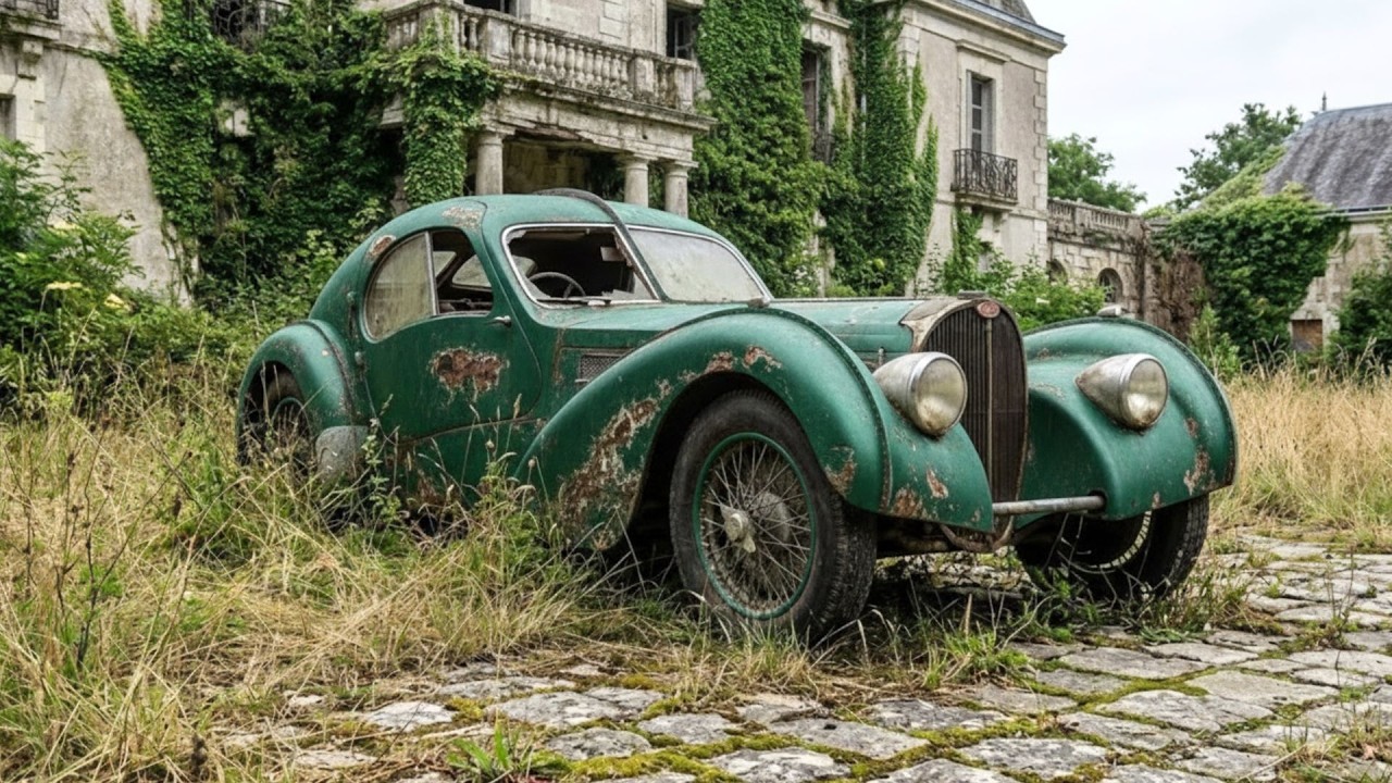 STARTING UP & TEST DRIVING A FORGOTTEN 1936 BUGATTI TYPE 57SC ATLANTIC