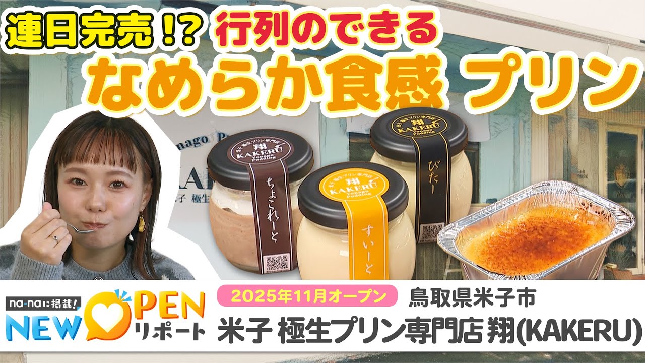 【NEW OPENリポート】連日完売!? 行列の出来るプリン『極生プリン専門店 翔(KAKERU)』 | 鳥取県米子市