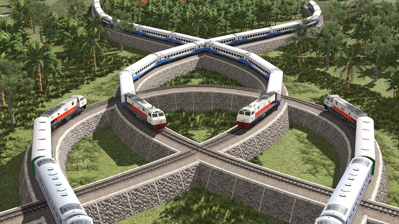 Jalur persimpangan kereta api gila | Crazy Railroad Crossing