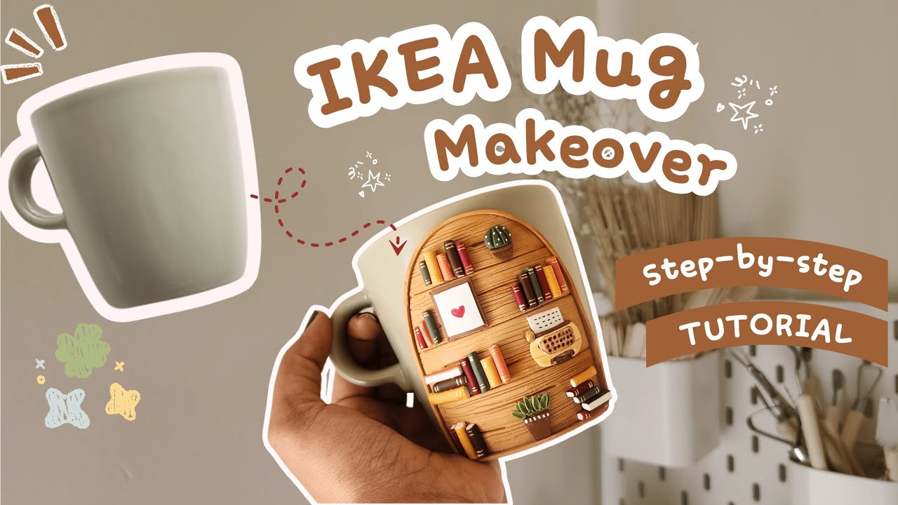 Polymer Clay Mug |  DIY Coffee Mug Decoration   | Bookshelf Decoration | Miniature Art