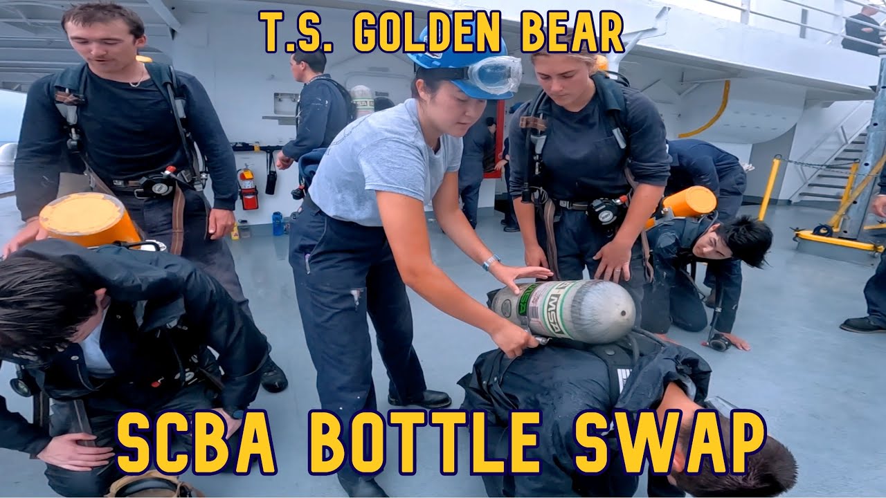 SCBA Tank Swap on Training Ship Golden Bear (CMA Summer Cruise)